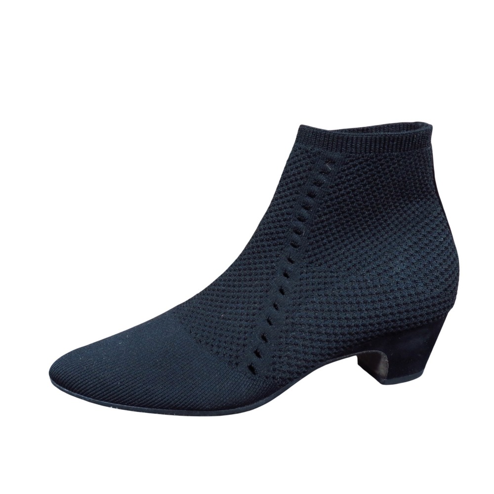 Eileen Fisher Purl Women Knit Sock Bootie Ankle 7.5 Professional Black Textile